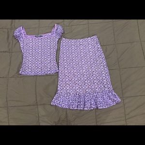 Vintage 90’s Bisou Bisou matching top and skirt